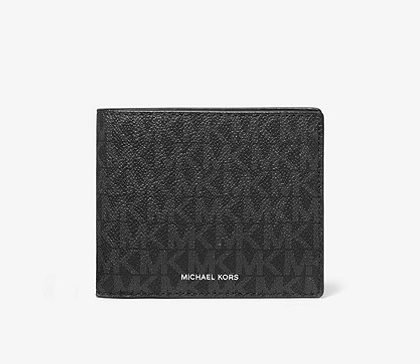 MICHAEL KORS MENS Cooper Logo Billfold Wallet With Coin Pouch/Color: Black
